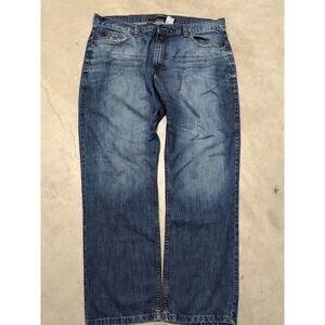 Vintage Rocawear Mens 42x33 Jeans Whiskering Denim Y2K Wide Leg Classic Fit